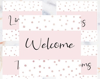 Poshmark Closet Signs | Blush Pink Polka Dot Reseller Shop Signs | Instant Download | 22 Ready to use images