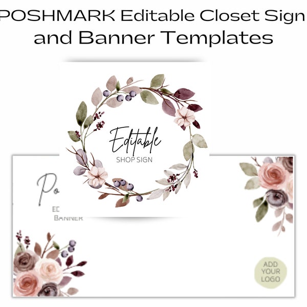 Poshmark Fall Editable Shop Sign and Banner Templates | Customizable Poshmark Closet Signs | Poshmark Branding