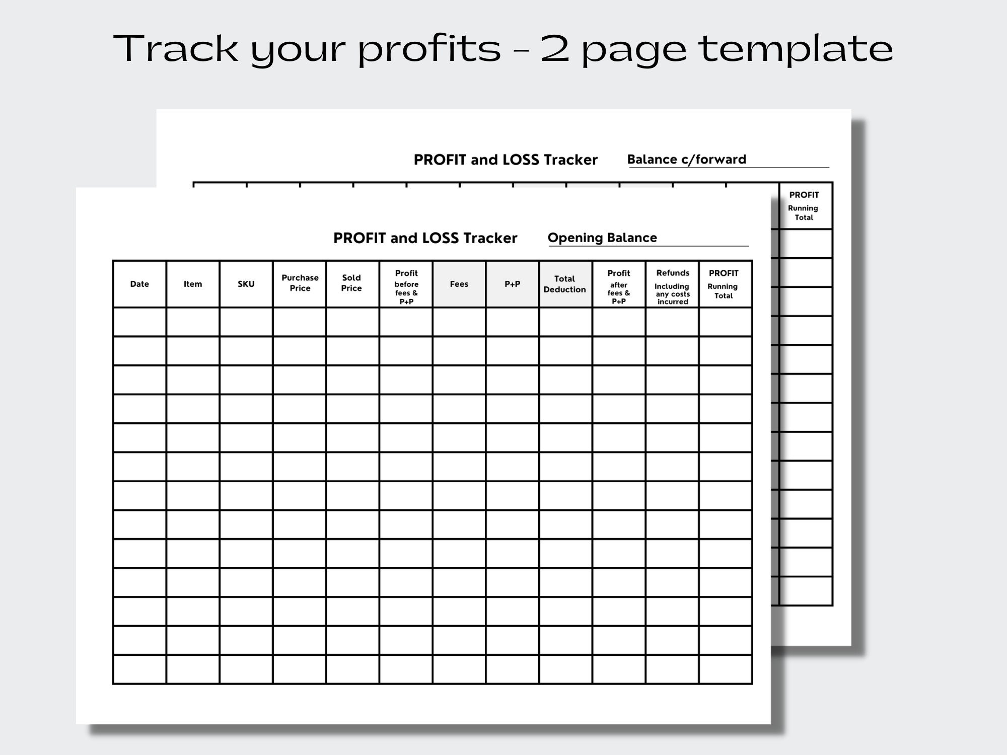 Poshmark Planner Printable PDF Record Sheets Reseller Organization and ...
