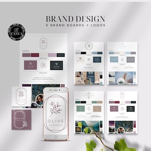 Brand Board Template Bundle, Editable Canva Branding Kit, Mood Boards for Business Brand, Modern Logo and Brand Board, Brand Logo Design