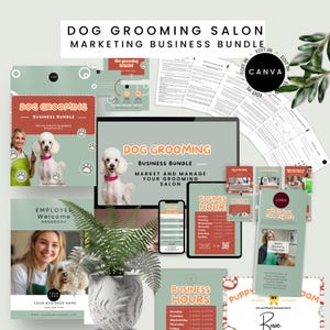Editable Dog Grooming Business Forms Bundle, Grooming Salon Marketing Kit, Branding Kit for Dog Grooming Business, Service Policy Pack