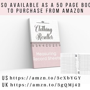 Printable Clothing Measurement Template | Reseller Measuring Record ...