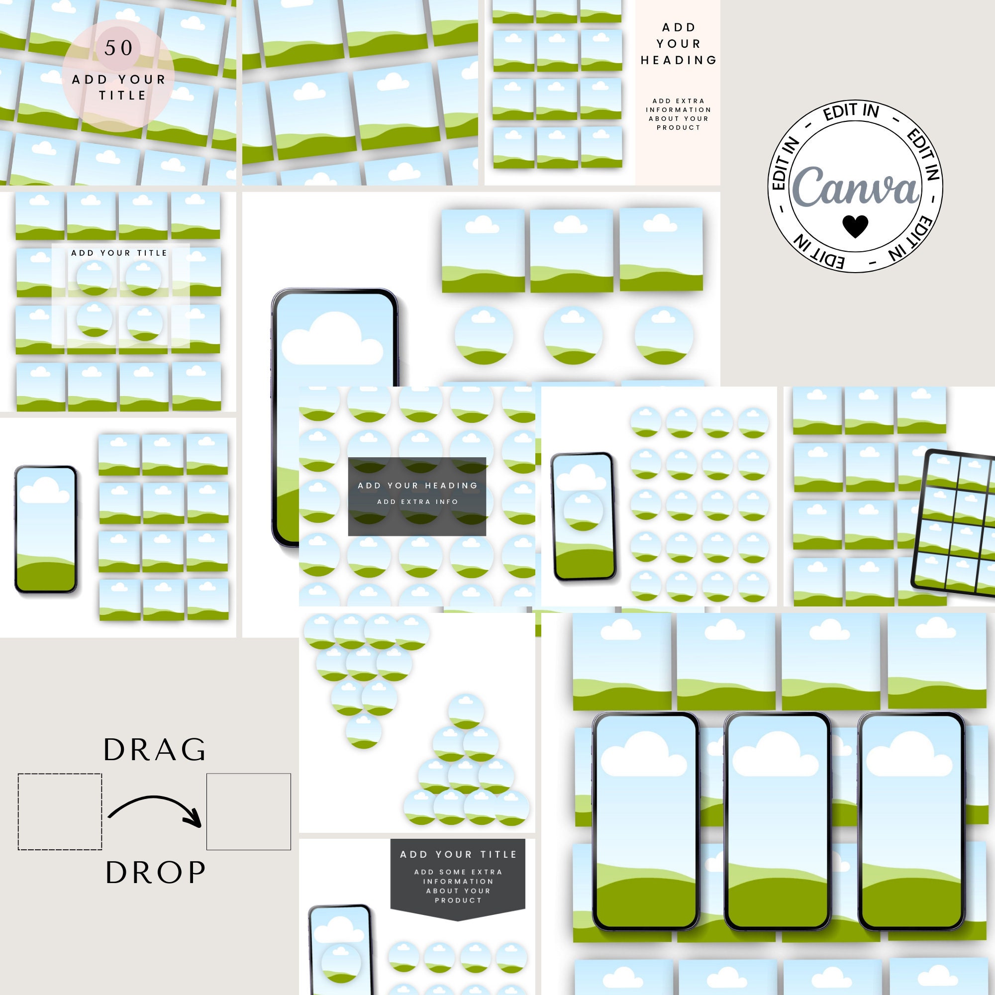 15 Canva Mockup Templates for Instagram Post and Highlight Listing ...