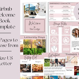 Airbnb Welcome Book Template, Canva Editable Airbnb Guestbook Templates Pack