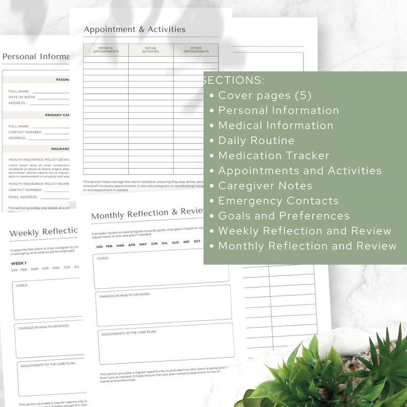 Caregiver Record Editable Template, Printable Caregiving Log, Canva ...