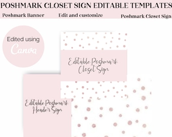 Poshmark Editable Shop Sign and Banner Templates | Customizable Poshmark Closet Signs | Branding for your Poshmark Closet