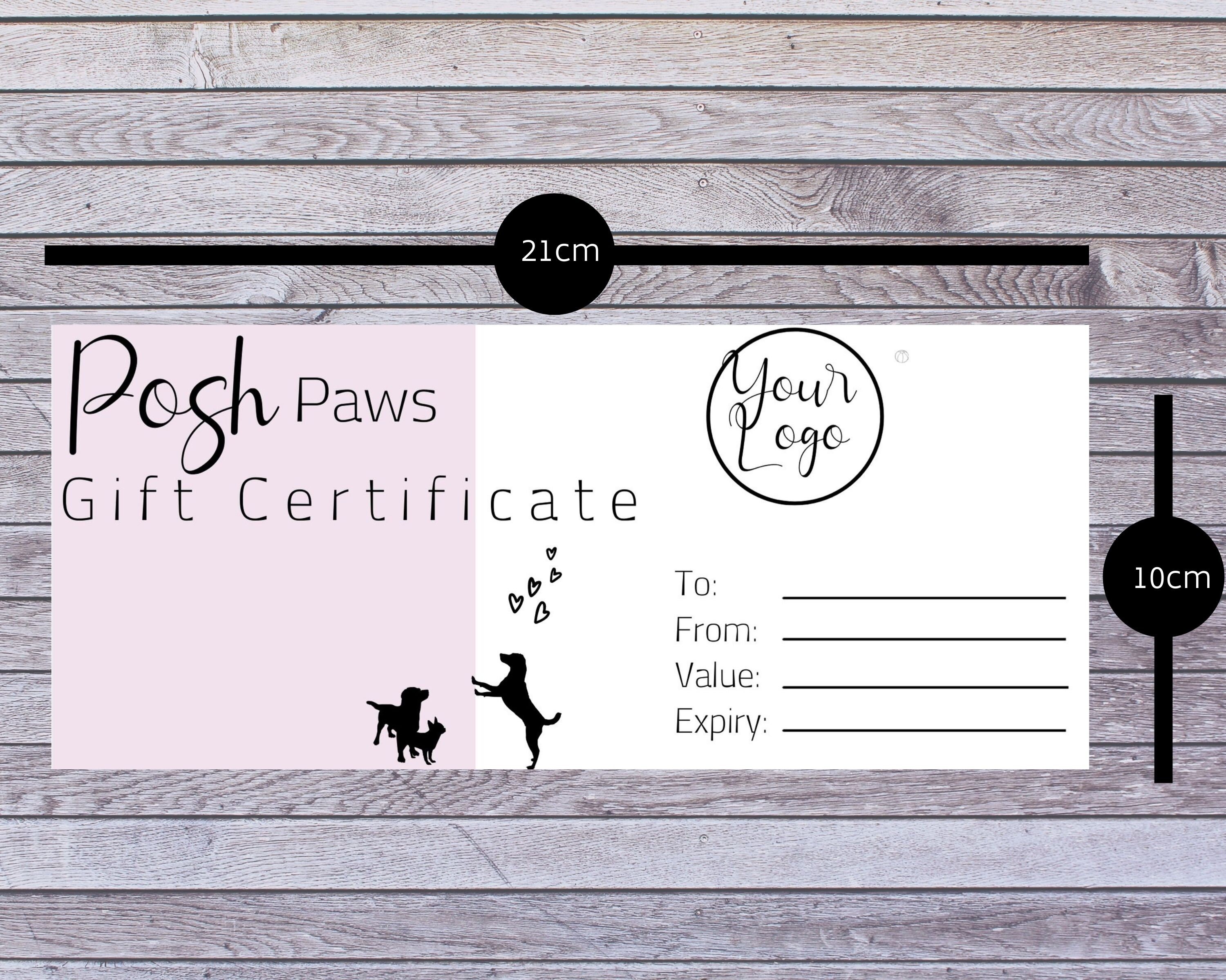 Gift Certificate Template Dog Grooming. DIY Gift Voucher for Small ...