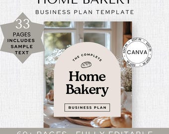 Home Baking Business Plan Template, Editable Bakery Startup Business Plan, Shop Planner, Bakery Templates Bundle, Baking Business Printable,