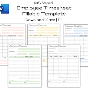 Könnte beinhalten: Eine druckbare Mitarbeiter-Zeiterfassungsvorlage im Microsoft Word-Format. Die Vorlage enthält Abschnitte für Mitarbeitername, Abteilung, Woche beginnend, Datum, Zeitbeginn, Zeitende, vertraglich vereinbarte Stunden, Überstunden und Gesamtstunden. Die Vorlage enthält auch Abschnitte für die Unterschrift des Mitarbeiters, die Unterschrift des Managers und das Datum.