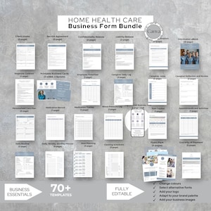 Home Care Agency Bundle, Homecare Forms, Caregiver Business Templates, Client Intake, Personalized Care Plan, Service Agreement, Senior Care