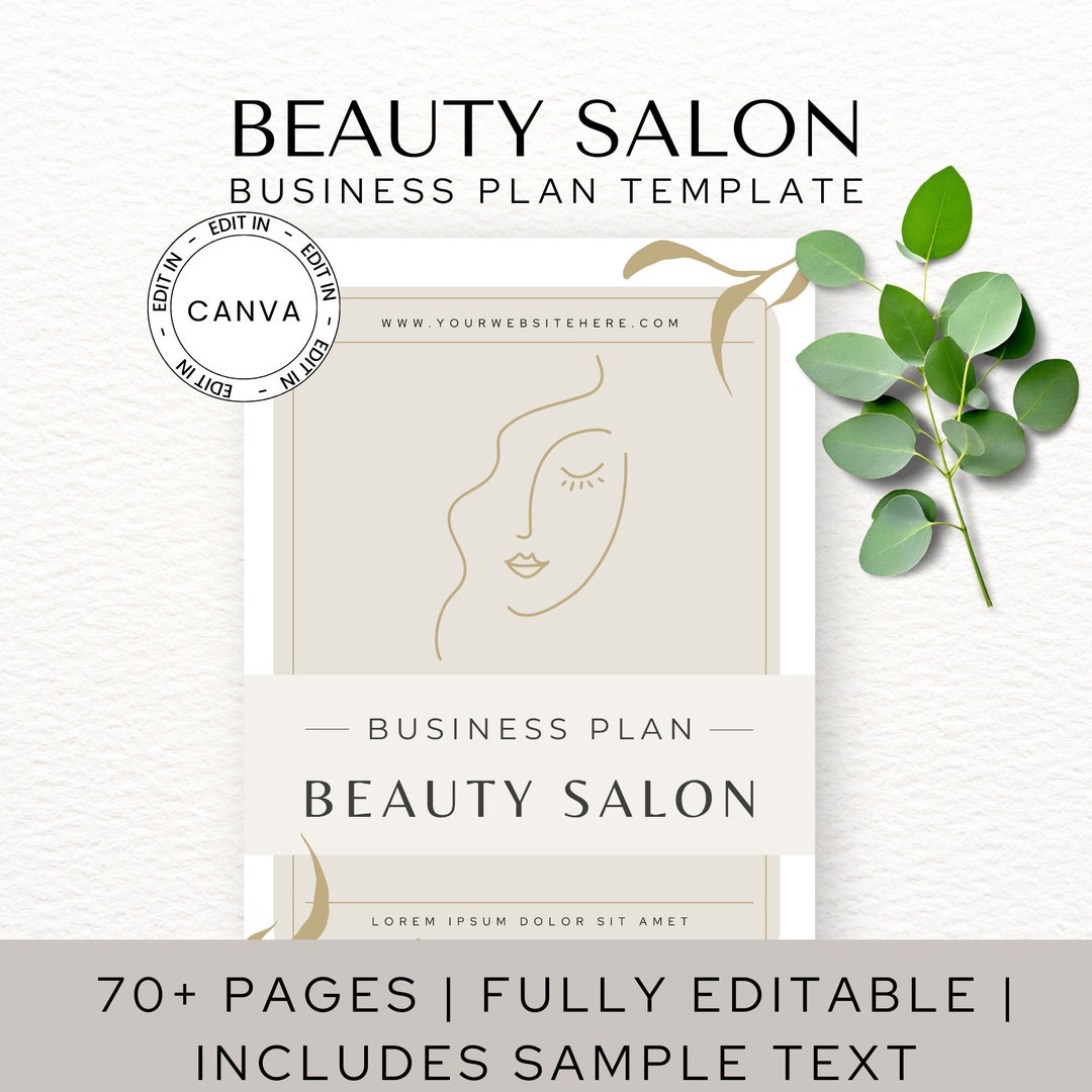 Minimalist Beauty Salon Business Plan Template, Canva Template ...