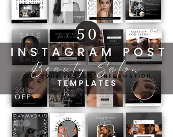 Beauty Instagram Posts, Black IG Templates for Skincare,  Esthetician Post Templates, Canva Editable