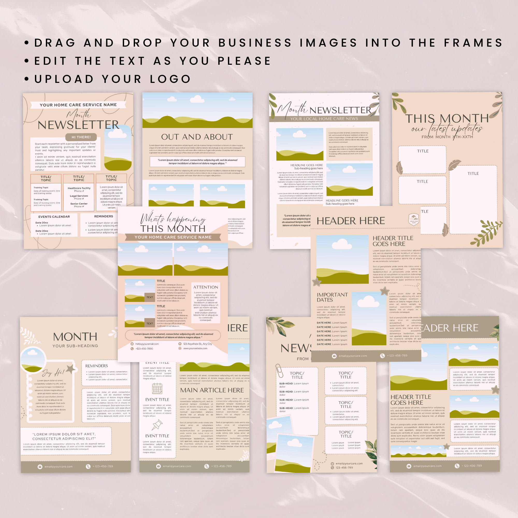 Cake Business Service Newsletter Pack, Bakery Newsletter Template ...