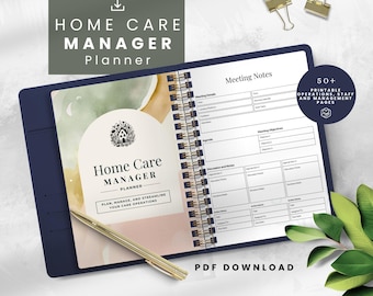Home Care Manager Planner Forms, Printable Care Management Organizer, Staff, Client & Finance Tracking, Elderly Caregiver Bundle Templates
