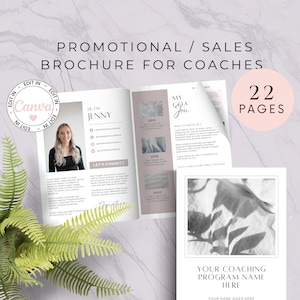 Neutral Course Promo Sales Brochure, Coach Sales Page Templates, Course Promotion Templates, Canva Templates for Coaches
