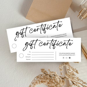 Modèle de certificat-cadeau de salon de beauté, chèque-cadeau imprimable pour salon de manucure, carte-cadeau modifiable pour Lash Tech, ajoutez votre coupon de logo