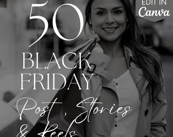 Black Friday Instagram Posts, Social Media Sales Event Canva Templates, Black Friday Social Media Posts