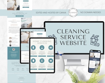 Sitio web del servicio de limpieza de Canva, página web de limpieza para pequeñas empresas y nuevas empresas, página web del servicio de limpieza comercial, plantilla de Canva