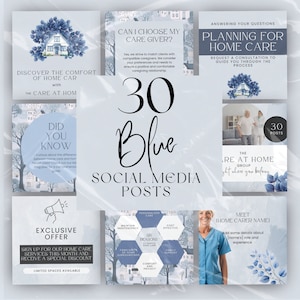 Home Care Social Posts, Care Service Social Media Templates, Editable Templates for Home Nursing, Respite and Support Service Businesses