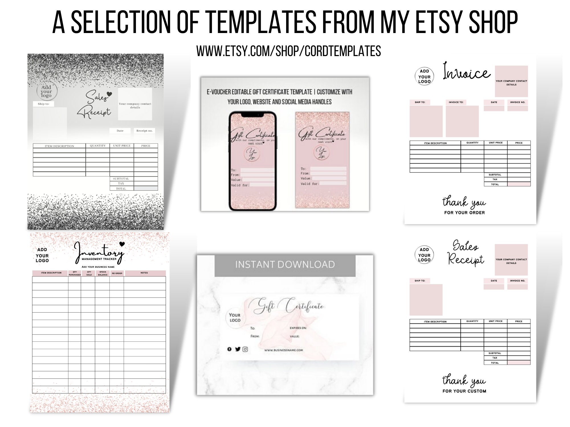 Editable Inventory Tracker, Printable Business Inventory Record ...