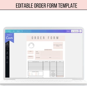 Editable Order Form Template, Printable and Customizable Order Forms ...