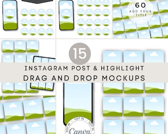 15 Canva Mockup Templates for Instagram Post and Highlight Listing, Etsy Listing Mockups,  Create Instagram Listings for Etsy Store