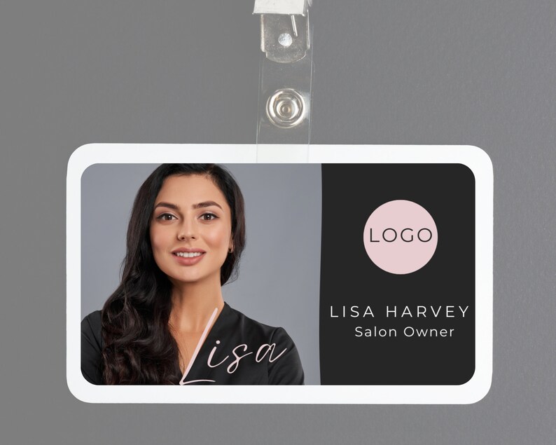 Editable Canva Badge Template ID Badge Template Salon Etsy UK