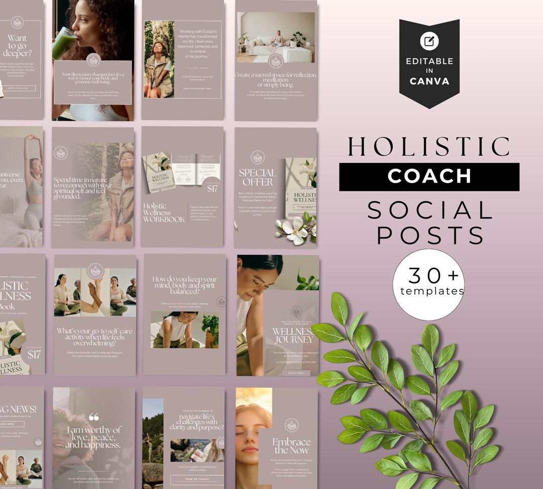 Holistic Coach Social Media Posts, Holistic Health and Wellness Coach ...