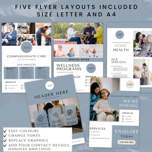Home Care Service Marketing Template Bundle, Newsletters, Home Care ...