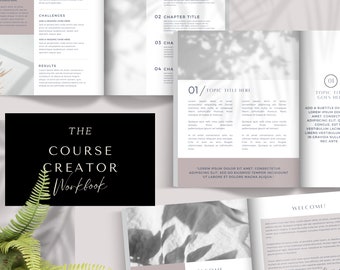 Online Course Workbook, Course Creator Workbook Template, Ebook Canva Template, Coaches and Course Creators, Neutral and Grey