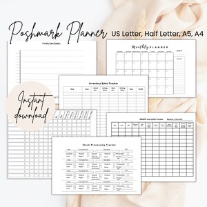 Poshmark Planner | Printable PDF Record Sheets | Reseller Organization and Management Forms