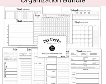 Poshmark Organization and Management Templates Bundle, Printables and Editable Instant Downloads, Planners and Sales Trackers