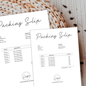 Editable Business Packing Slip Template, Packing List Printable Form, Minimalist Delivery Slip List, Parcel Insert Information Sheet