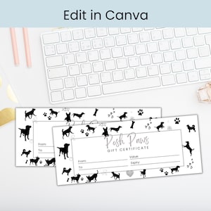 Editable Gift Certificate Template Dog Grooming, Dog Walking, Dog ...