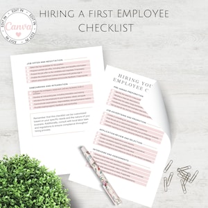 Hiring a New Employee Checklist, New Hire Onboarding List, Human Resource Template, Edit in Canva
