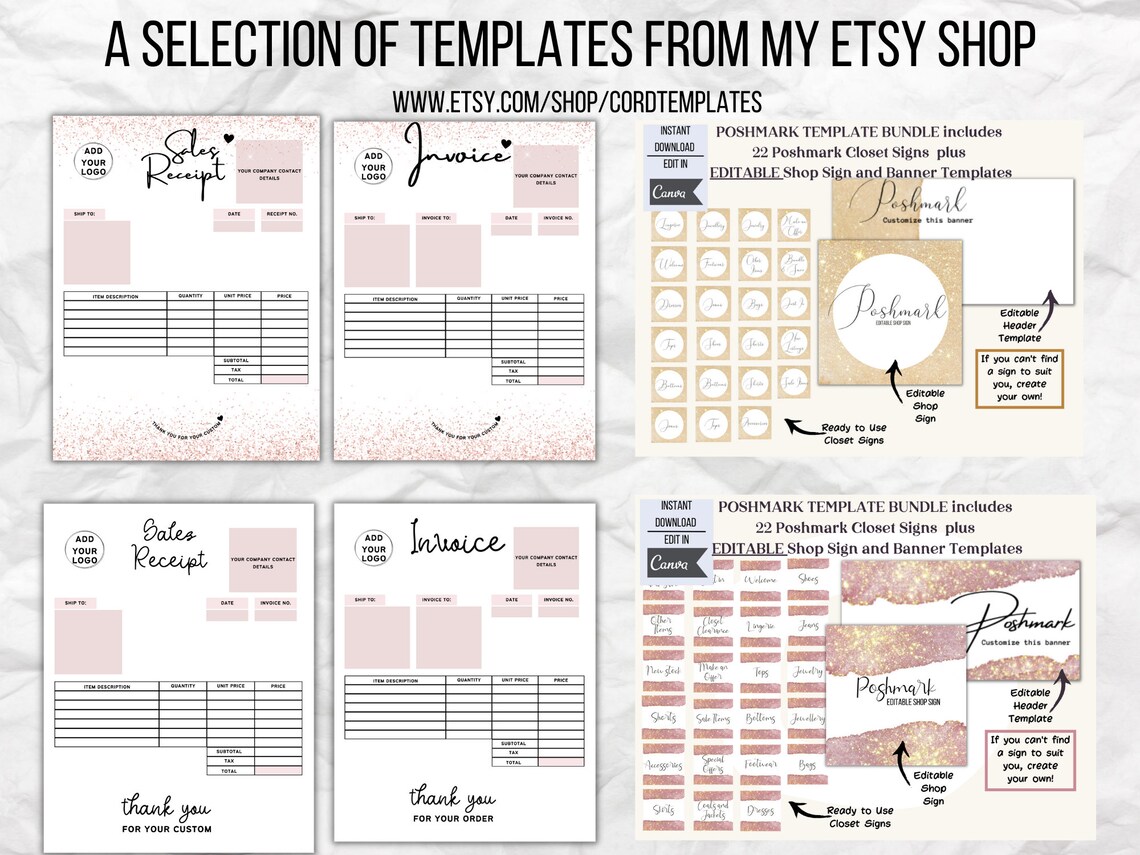 Editable Order Form Template Pink Glitter, Printable and Customizable ...