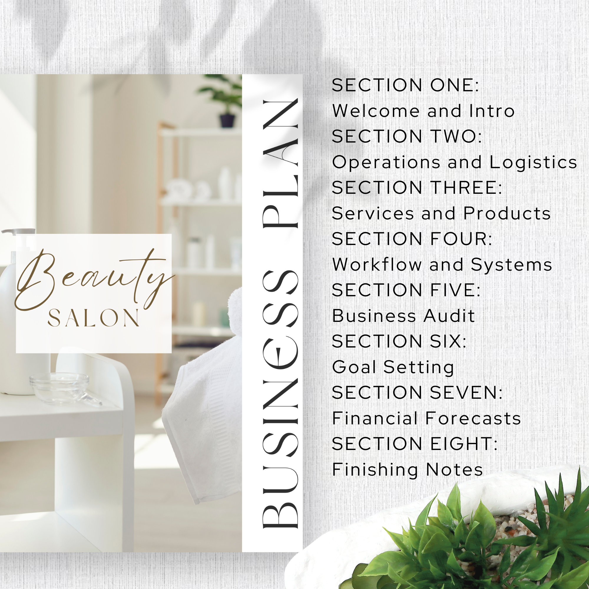 Beauty Salon Business Plan Template, Canva Template, Includes SAMPLE
