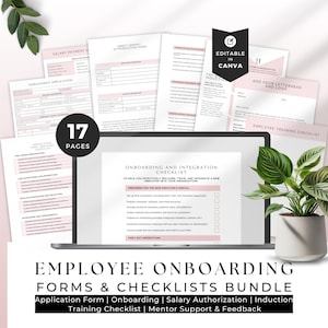 New Employee Onboarding Template Bundle, New Hire Forms, Welcome Packet, Employee Onboarding, HR Starter Forms Pack, Canva Editable