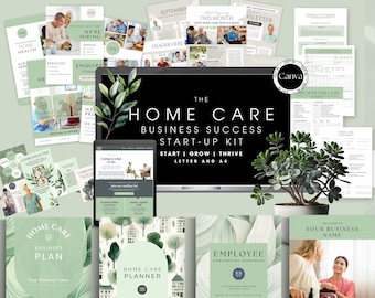 Puede incluir: Un kit de marketing digital para empresas de atención domiciliaria. El kit incluye un plan de negocios, un planificador, un manual de incorporación de empleados, un registro diario de cuidadores y otros documentos. El kit está diseñado para ayudar a las empresas de atención domiciliaria a comenzar, crecer y prosperar.