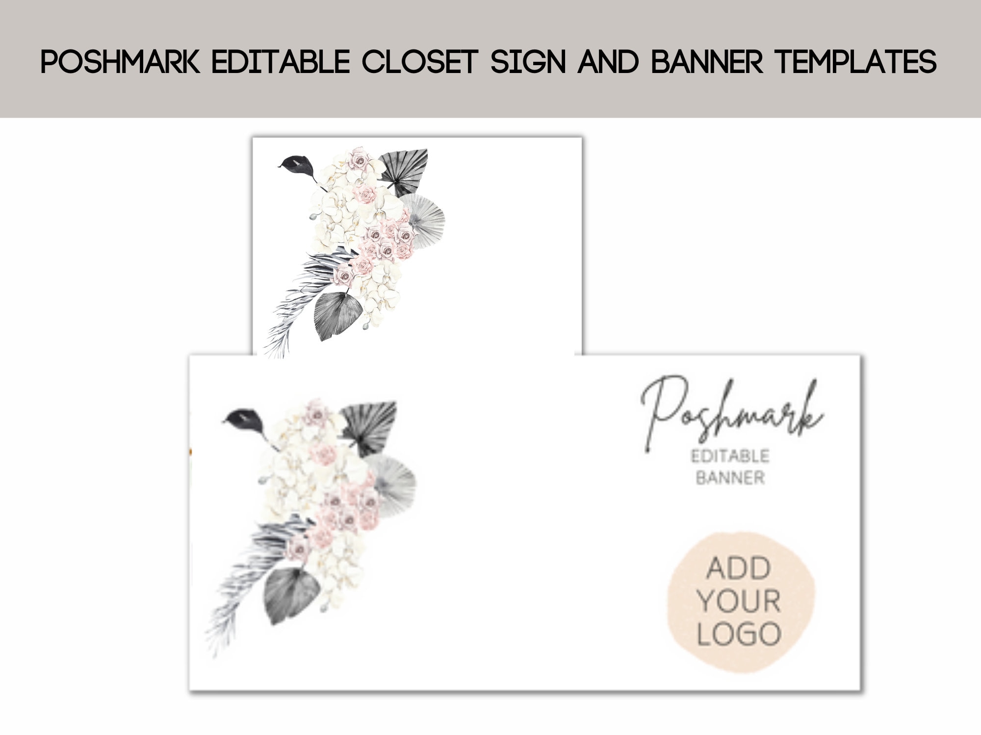 Poshmark Editable Shop Sign and Banner Templates 