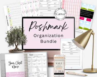 Poshmark Reseller Planner Organization Templates | Mega Bundle of Customizable Templates and Printable Record Sheets and Shop Signs