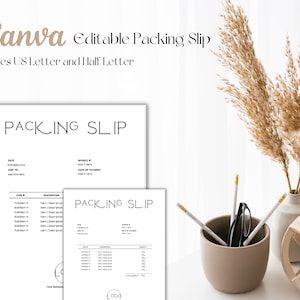 Editable Business Packing Slip Template, Minimalist Delivery Slip List, Parcel Insert Information Sheet