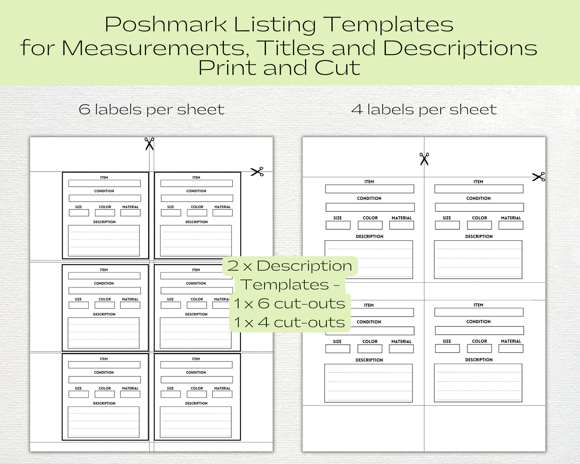 Poshmark Templates for Clothing Photo Infographics Printable Etsy
