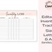 Editable Inventory Tracker, Printable Business Inventory Record ...