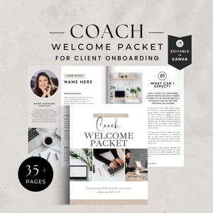 Client Welcome Packet Templates, Coaching Intake Forms, Client Welcome, Onboard Forms Canva Template