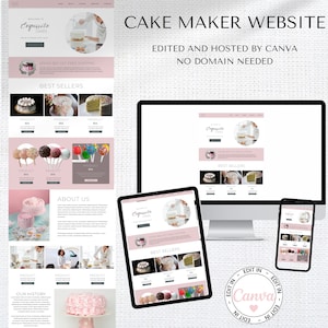 Canva Website for Small Business | Cake Maker and Bakery Web Page | Canva Website Template for Service Providers