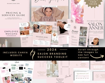 Beauty Salon Brand Identity Kit, Branding Templates Bundle, Salon Organization, Business Startup Kit