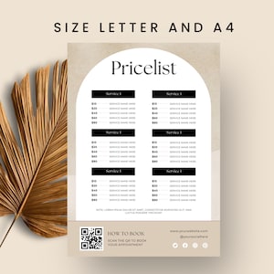 Beauty Salon Editable Price List Template, DIY Printable Pricing Template for Hair Stylist, Wigs, Braids, Nails, Lashes Makeup Canva