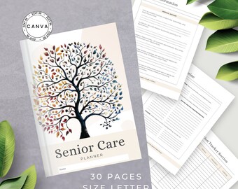Caregiver Record Editable Template, Printable Senior Care Planner, Canva Template, Client Care Planner, Caregiver Checklist Editable,
