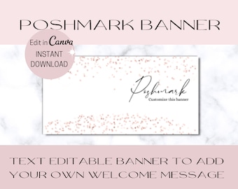 Poshmark Header | Editable Poshmark Banner | Customize | Add Your Logo | Instant Download